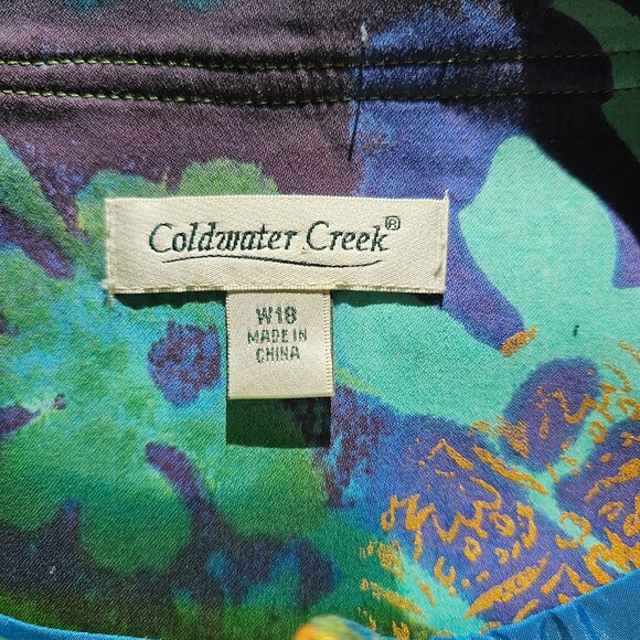 Coldwater Creek multicolor blazer or cardigan, size W18, pockets - Picture 7 of 9